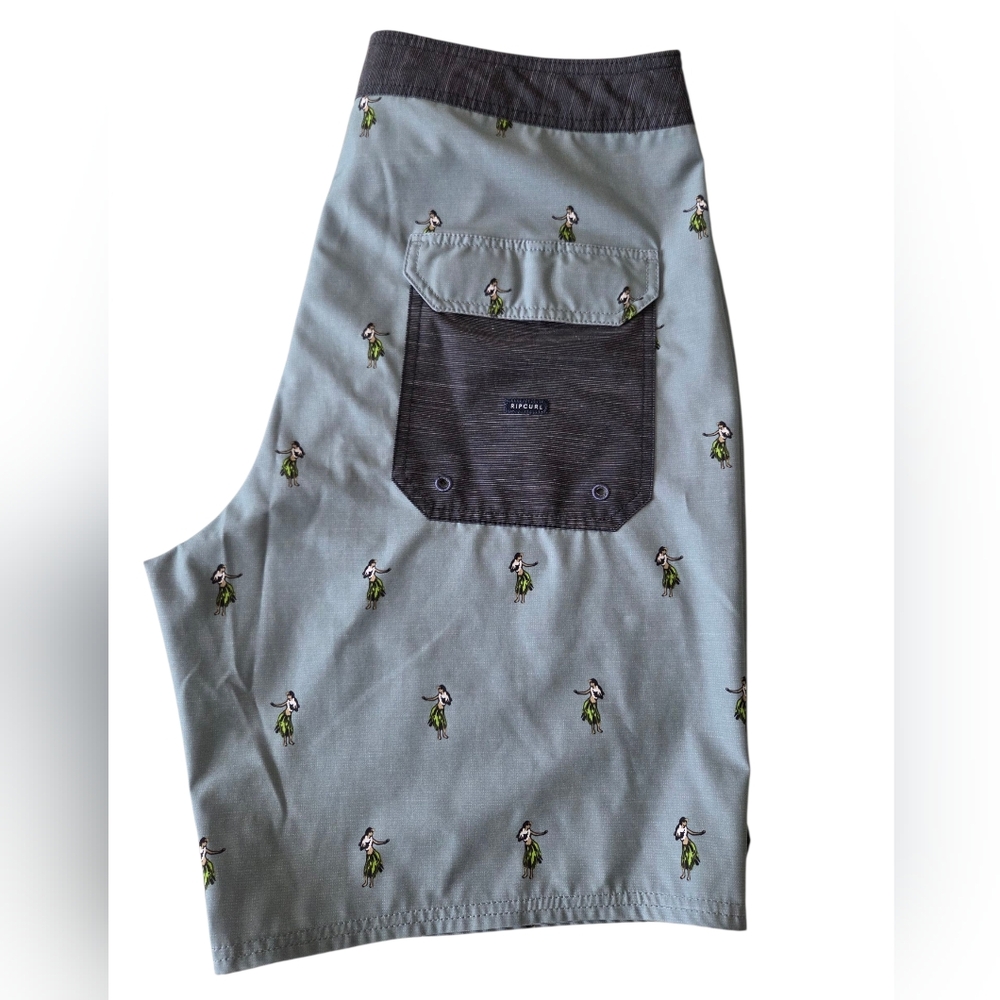 RIP CURL MIRAGE Swin Men's Short Light Blue Gray Board with Pattern-Sz 36 - Picture 6 of 15